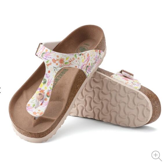 New BIRKENSTOCK WOMEN’S GIZEH VEGAN BIRKO-FLOR SANDAL WHITE 39 - Picture 2 of 11